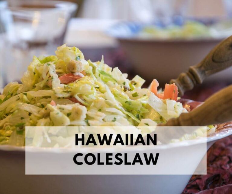 Hawaiian Coleslaw Recipe In A White Bowl.