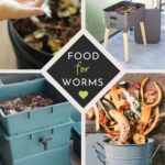 Worm bins and food for worms.